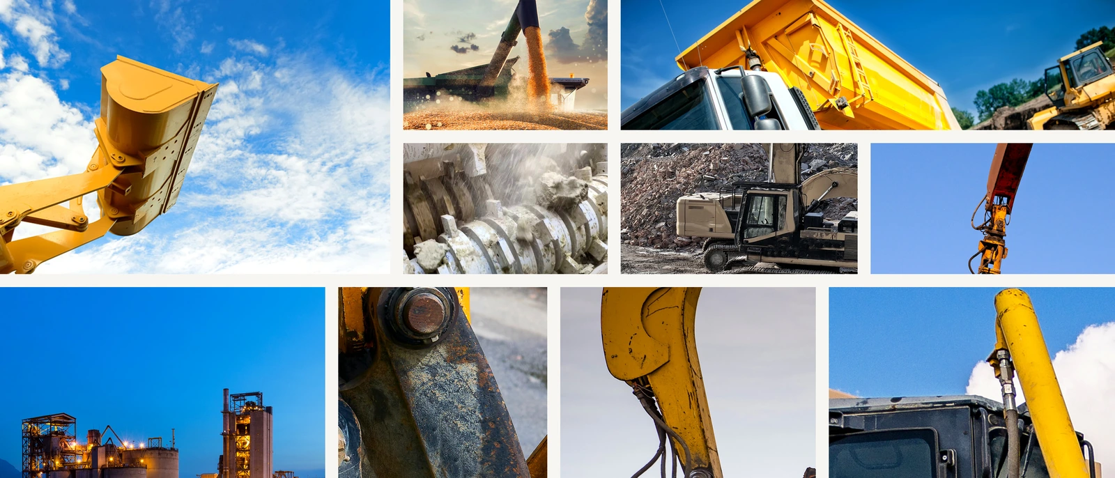 Hardox® wear applications across construction, cement, grain, scrap, and quarry equipment