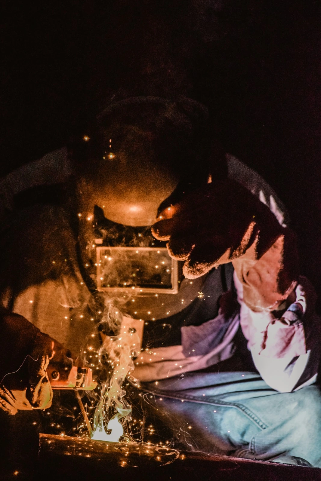 Arc welding during steel fabrication at the BSF shop in Alexandria, Egypt