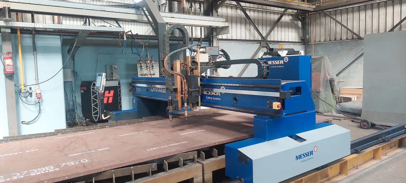 Messer OmniMat CNC cutting genuine Hardox® 500 wear plate at BSF