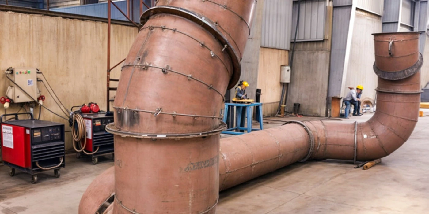 Large Hardox® duct assembly for steel plant material flow at BSF